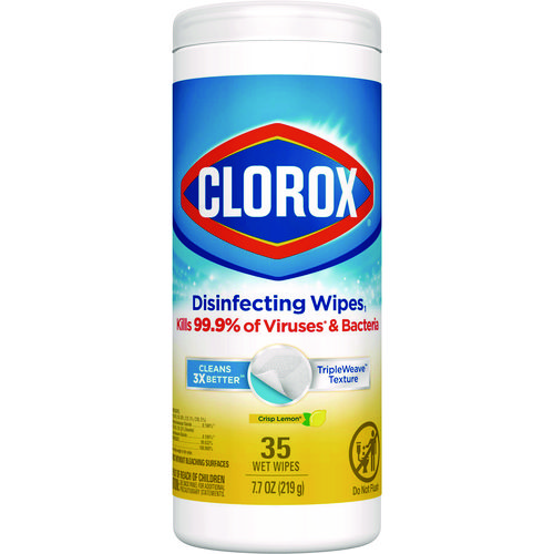 Disinfecting+Wipes%2C+1-Ply%2C+7+x+8%2C+Crisp+Lemon%2C+White%2C+35%2FCanister