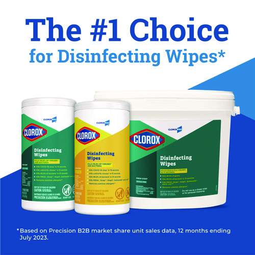 Picture of Disinfecting Wipes, 1-Ply, 7 x 8, Fresh Scent, White, 700/Bag Refill, 2 Bags/Carton