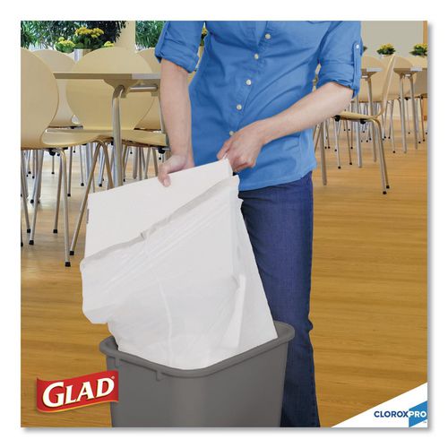 Picture of CloroxPro ForceFlex Tall Kitchen Drawstring Trash Bags, 13 gal, 24 x 27.38, Gray, 100 Bags/Box, 4 Boxes/Carton