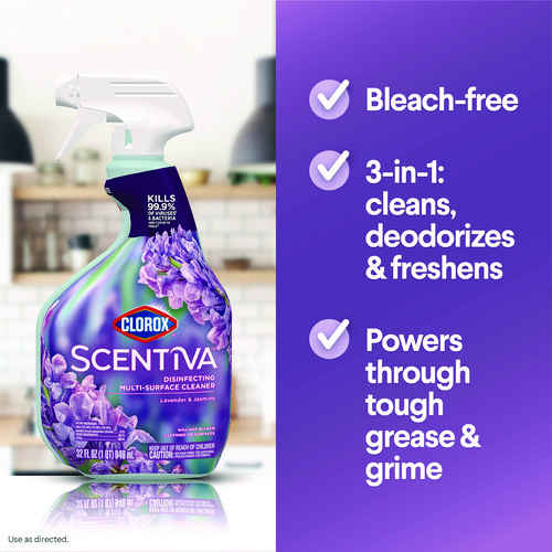 Picture of Scentiva Disinfecting Multi-Surface Cleaner, Lavender and Jasmine, 32 oz, 9/Carton