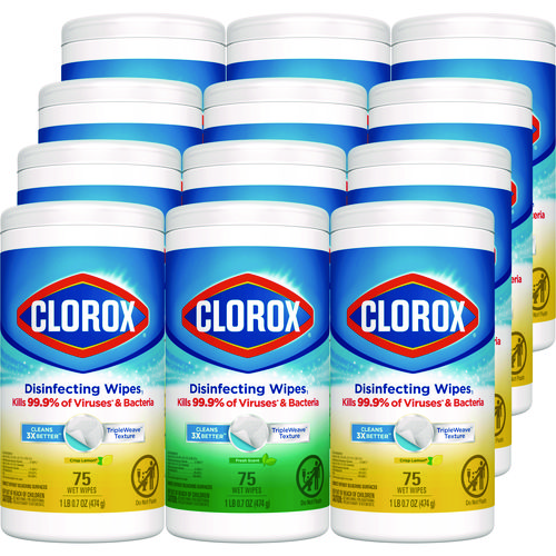 Disinfecting+Wipes%2C+1-Ply%2C+7+x+8%2C+Fresh+Scent%2FCitrus+Blend%2C+White%2C+75%2FCanister%2C+3%2FPack%2C+4+Packs%2FCarton