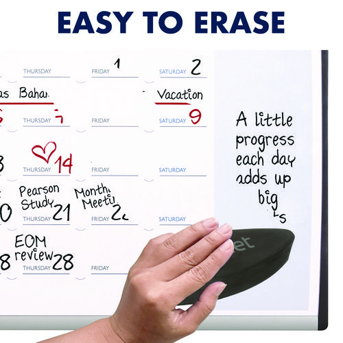 Picture of ARC Frame Cubicle Board, Monthly Planning/Scheduling Calendar, 30" x 18", White Magnetic Surface, Satin Aluminum Frame