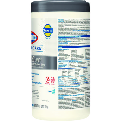 Picture of VersaSure Cleaner Disinfectant Wipes, 1-Ply, 6.75 x 8, Fragranced, White, 85/Canister, 6 Canisters/Carton