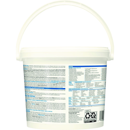 Picture of VersaSure Cleaner Disinfectant Wipes, 1-Ply, 12 x 12, Fragranced, White, 110/Bucket, 2 Buckets/Carton