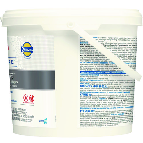 Picture of VersaSure Cleaner Disinfectant Wipes, 1-Ply, 12 x 12, Fragranced, White, 110/Bucket, 2 Buckets/Carton