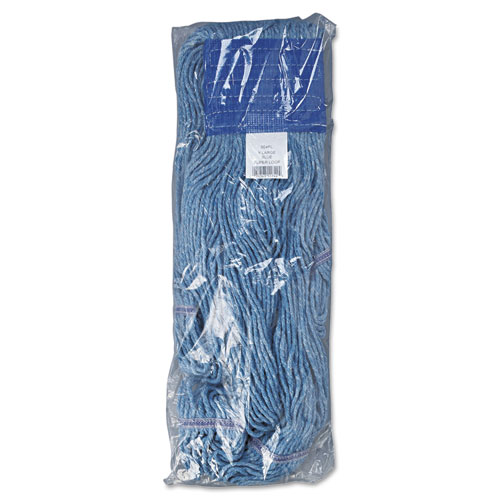 Picture of Super Loop Wet Mop Head, Cotton/Synthetic Fiber, 5" Headband, X-Large Size, Blue, 12/Carton