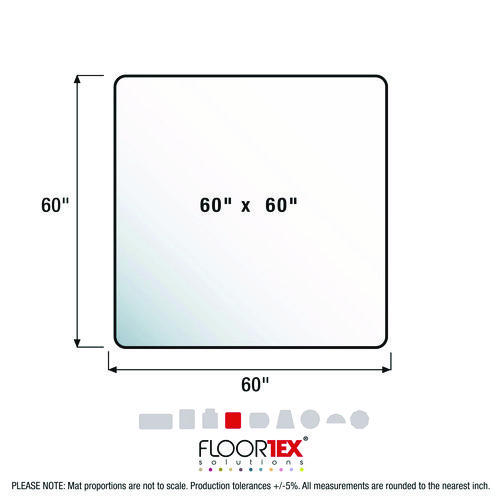 Picture of Cleartex Ultimat XXL Polycarbonate Square General Office Mat for Carpets, 60 x 60, Clear