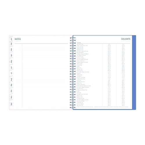 Picture of Lindley Monthly Planner, Floral Artwork, 10 x 8, White/Blue/Green Cover, 12-Month (Jan to Dec): 2025