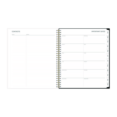 Picture of Baccara Dark Monthly Planner, Floral Artwork, 10 x 8, Gray/Black/Gold Cover, 12-Month (Jan to Dec): 2025