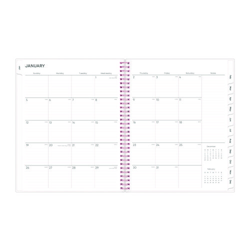 Picture of Joselyn Weekly/Monthly Planner, Floral Artwork, 11 x 8.5, Pink/Peach/Black Cover, 12-Month (Jan to Dec): 2025