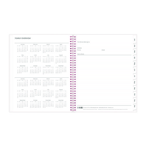 Picture of Joselyn Weekly/Monthly Planner, Floral Artwork, 11 x 8.5, Pink/Peach/Black Cover, 12-Month (Jan to Dec): 2025