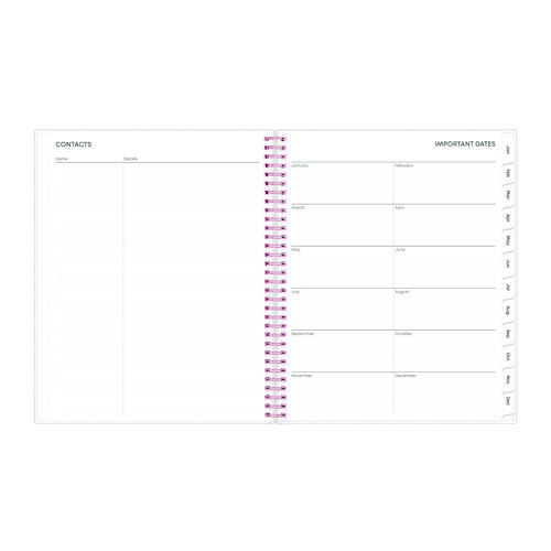 Picture of Joselyn Weekly/Monthly Planner, Floral Artwork, 11 x 8.5, Pink/Peach/Black Cover, 12-Month (Jan to Dec): 2025