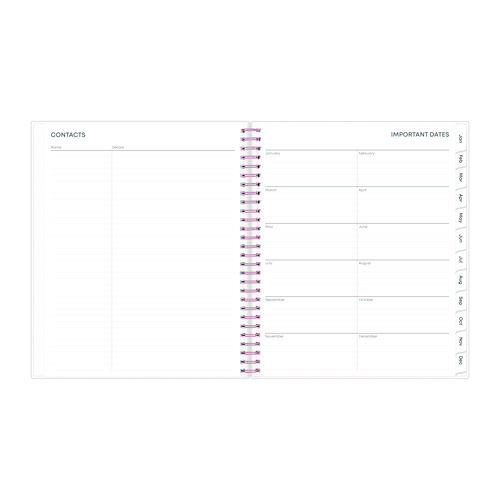 Picture of Joselyn Monthly Wirebound Planner, Floral Artwork, 10 x 8, Pink/Peach/Black Cover, 12-Month (Jan to Dec): 2025