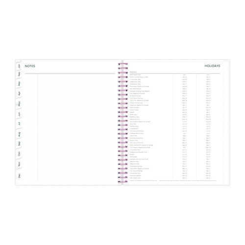 Picture of Joselyn Monthly Wirebound Planner, Floral Artwork, 10 x 8, Pink/Peach/Black Cover, 12-Month (Jan to Dec): 2025