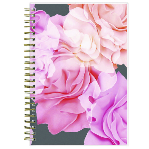 Picture of Joselyn Weekly/Monthly Planner, Floral Artwork, 8 x 5, Pink/Peach/Black Cover, 12-Month (Jan to Dec): 2025