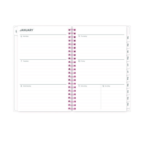 Picture of Joselyn Weekly/Monthly Planner, Floral Artwork, 8 x 5, Pink/Peach/Black Cover, 12-Month (Jan to Dec): 2025