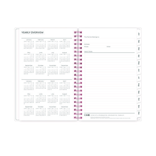 Picture of Joselyn Weekly/Monthly Planner, Floral Artwork, 8 x 5, Pink/Peach/Black Cover, 12-Month (Jan to Dec): 2025