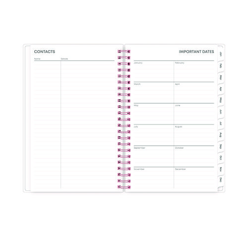 Picture of Joselyn Weekly/Monthly Planner, Floral Artwork, 8 x 5, Pink/Peach/Black Cover, 12-Month (Jan to Dec): 2025