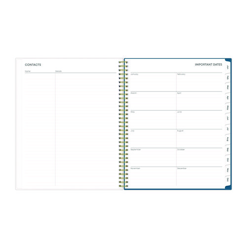 Picture of Bakah Blue Weekly/Monthly Planner, Floral Artwork, 11 x 8.5, Blue/White Cover, 12-Month (Jan to Dec): 2025