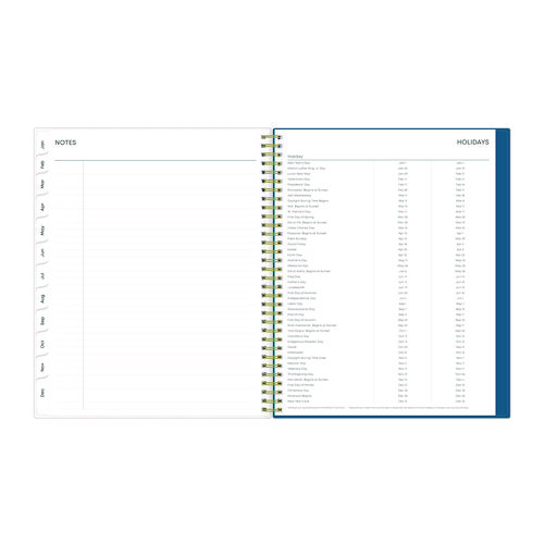 Picture of Bakah Blue Weekly/Monthly Planner, Floral Artwork, 11 x 8.5, Blue/White Cover, 12-Month (Jan to Dec): 2025