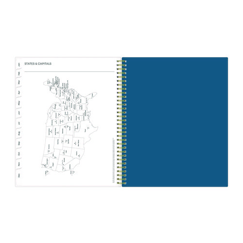 Picture of Bakah Blue Weekly/Monthly Planner, Floral Artwork, 11 x 8.5, Blue/White Cover, 12-Month (Jan to Dec): 2025