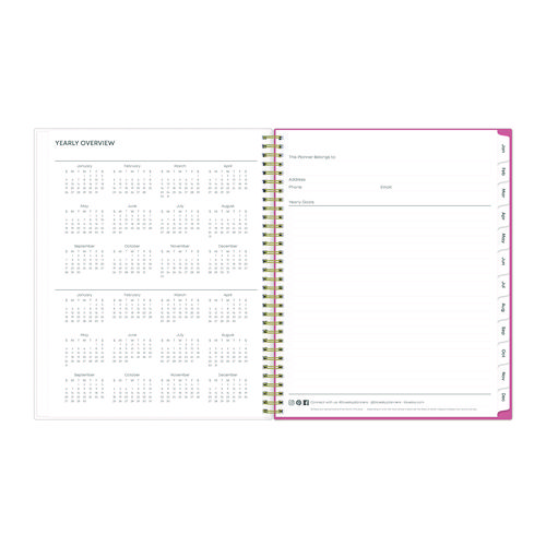 Picture of Fly By Frosted Weekly/Monthly Planner, Butterflies Artwork, 11 x 8.5, Blush/Pink Cover, 12-Month (Jan to Dec): 2025