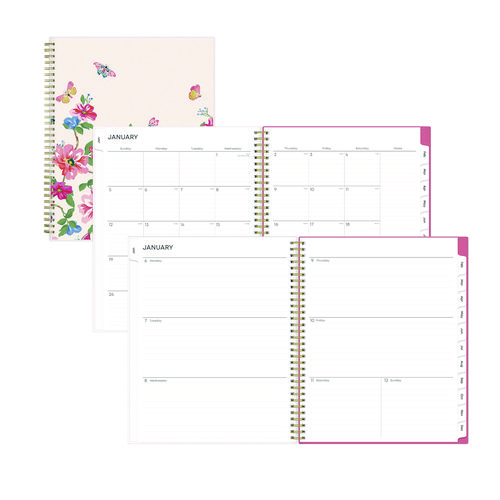 Picture of Fly By Frosted Weekly/Monthly Planner, Butterflies Artwork, 11 x 8.5, Blush/Pink Cover, 12-Month (Jan to Dec): 2025