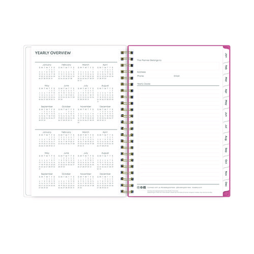 Picture of Fly By Frosted Weekly/Monthly Planner, Butterflies Artwork, 8 x 5, Blush/Pink Cover, 12-Month (Jan to Dec): 2025