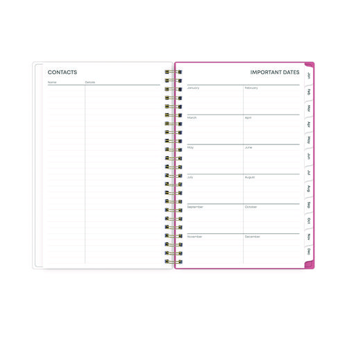 Picture of Fly By Frosted Weekly/Monthly Planner, Butterflies Artwork, 8 x 5, Blush/Pink Cover, 12-Month (Jan to Dec): 2025