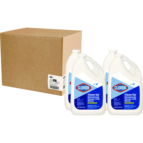 Picture of CloroxPro Clean-Up Disinfectant Cleaner with Bleach, 128 oz Refill Bottle, 4/Carton