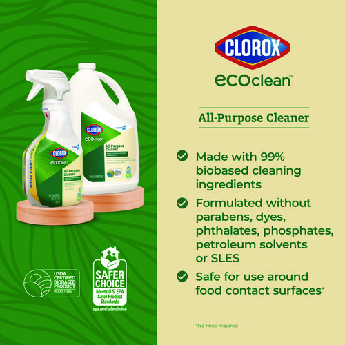 Picture of Clorox Pro EcoClean All-Purpose Cleaner, Unscented, 32 oz Spray Bottle, 9/Carton