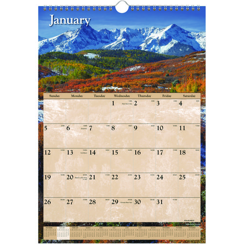 Scenic+Monthly+Wall+Calendar%2C+Landscape+Photography%2C+12+x+17%2C+White%2FMulticolor+Sheets%2C+12-Month+%28Jan+to+Dec%29%3A+2025