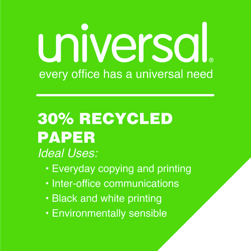 Picture of 30% Recycled Copy Paper, 92 Bright, 20 lb Bond Weight, 8.5 x 11, White, 500 Sheets/Ream, 10 Reams/Carton, 40 Cartons/Pallet