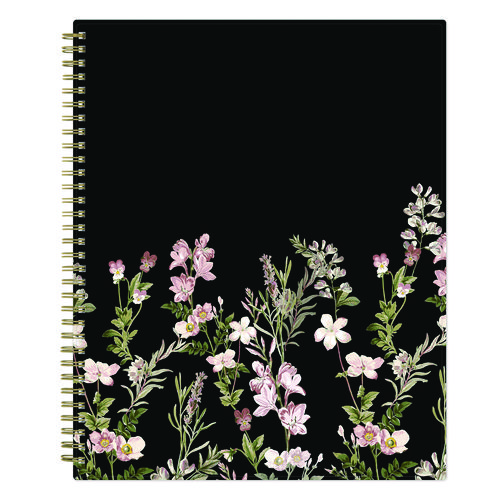 Picture of Nevaeh Weekly/Monthly Planner, Floral Artwork, 11 x 8.5, Black/Multicolor Cover, 12-Month (Jan to Dec): 2025