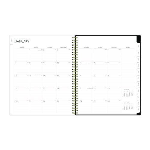 Picture of Nevaeh Weekly/Monthly Planner, Floral Artwork, 11 x 8.5, Black/Multicolor Cover, 12-Month (Jan to Dec): 2025