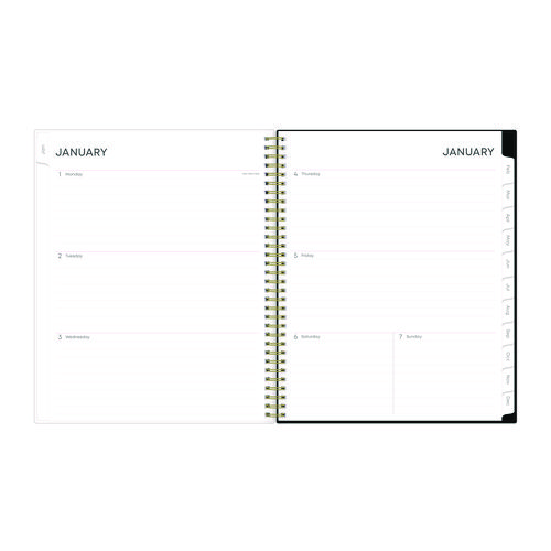 Picture of Nevaeh Weekly/Monthly Planner, Floral Artwork, 11 x 8.5, Black/Multicolor Cover, 12-Month (Jan to Dec): 2025