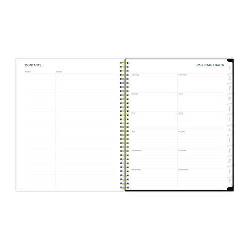 Picture of Nevaeh Weekly/Monthly Planner, Floral Artwork, 11 x 8.5, Black/Multicolor Cover, 12-Month (Jan to Dec): 2025