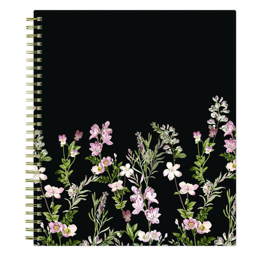 Picture of Nevaeh Monthly Planner, Floral Artwork, 10 x 8, Black/Multicolor Cover, 12-Month (Jan to Dec): 2025