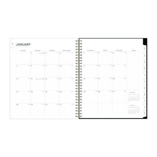 Picture of Nevaeh Monthly Planner, Floral Artwork, 10 x 8, Black/Multicolor Cover, 12-Month (Jan to Dec): 2025