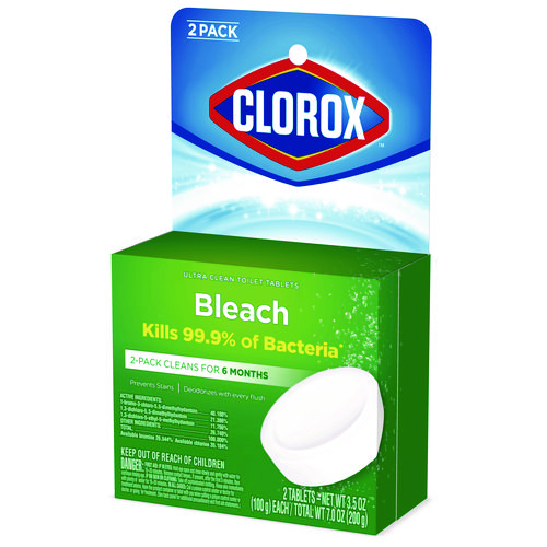 Picture of Ultra Clean Toilet Tablets Bleach, 3.5 oz Tablet, 2/Pack, 6 Packs/Carton