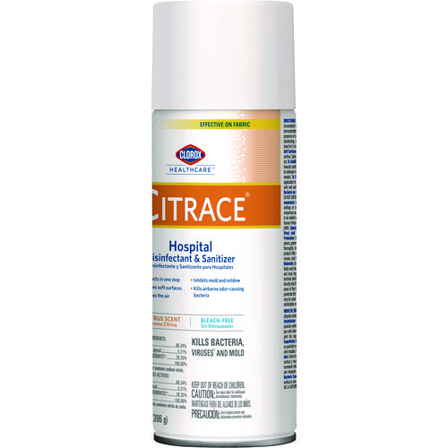 Picture of Citrace Hospital Disinfectant and Sanitizer, Citrus, 14 oz Aerosol Spray, 12/Carton