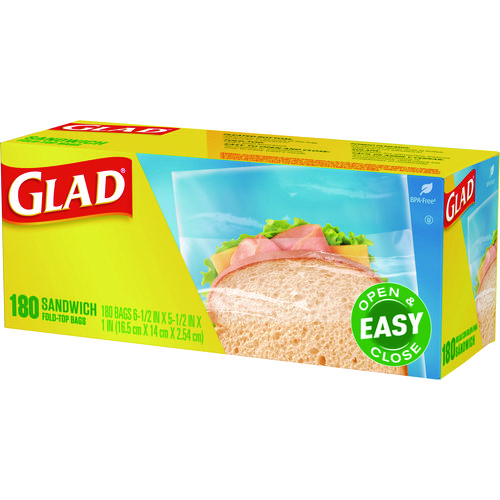 Picture of Fold Top Food Storage Sandwich Bags, 6.5 x 5.5, Clear, 180 Bags/Box, 12 Boxes/Carton