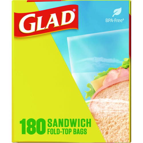 Picture of Fold Top Food Storage Sandwich Bags, 6.5 x 5.5, Clear, 180 Bags/Box, 12 Boxes/Carton