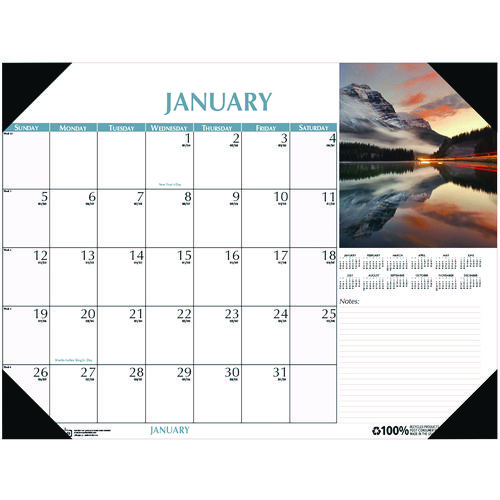 Picture of Earthscapes Scenic Desk Pad Calendar, Scenic Photos, 22 x 17, White Sheets, Black Binding/Corners,12-Month (Jan-Dec): 2025