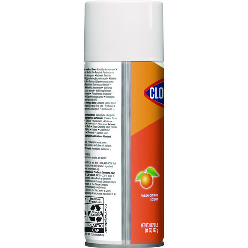 Picture of 4-in-One Disinfectant and Sanitizer, Citrus, 14 oz Aerosol Spray, 12/Carton