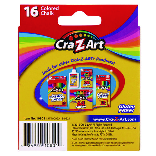 Picture of Colored Chalk, Assorted Colors, 16/Pack