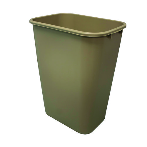 Picture of Soft-Sided Wastebasket, 41 qt, Polyethylene, Beige