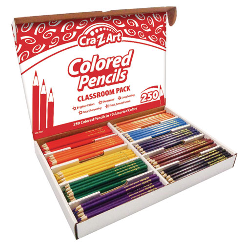 Picture of Colored Pencils Classpack, 10 Assorted Lead and Barrel Colors, 10 Pencils/Set, 25 Sets/Carton