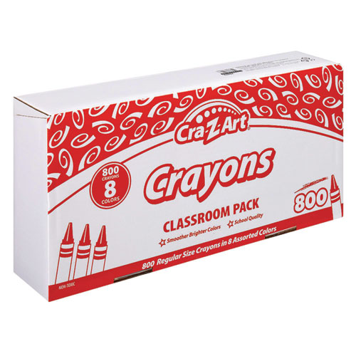 Picture of Crayons, 8 Assorted Colors, 800/Pack