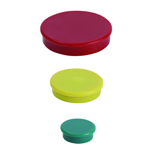 Picture of High-Intensity Assorted Magnets, Circles, Assorted Colors, 0.75", 1.25" and 1.5" Diameters, 30/Pack